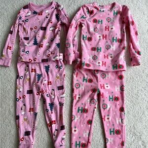 Bundle of Two Joe Fresh Pink Holiday Pajama Sets